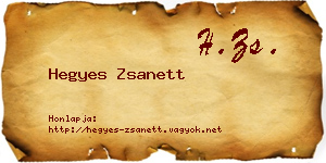 Hegyes Zsanett névjegykártya