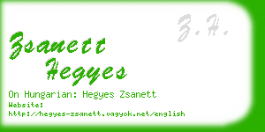 zsanett hegyes business card